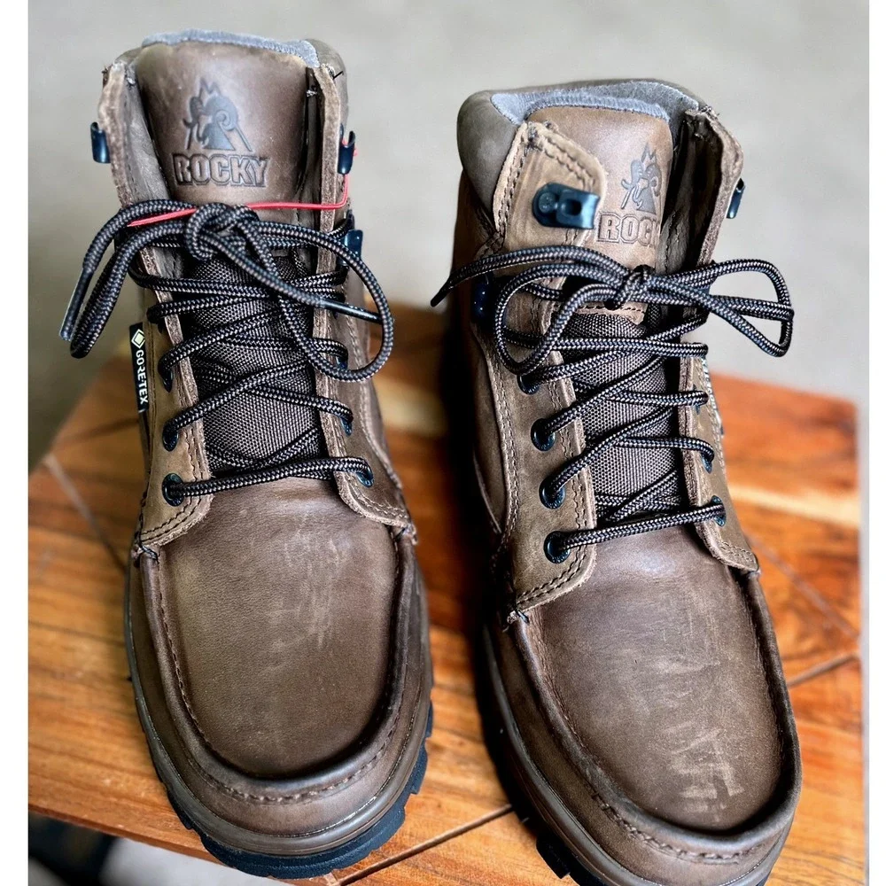 Rocky Outback 8723 Mens 8.5 M Brown Leather GORE-TEX Waterproof Hiking Boots NEW